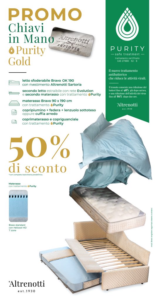 PROMO PURITY GOLD LETTO SINGOLO