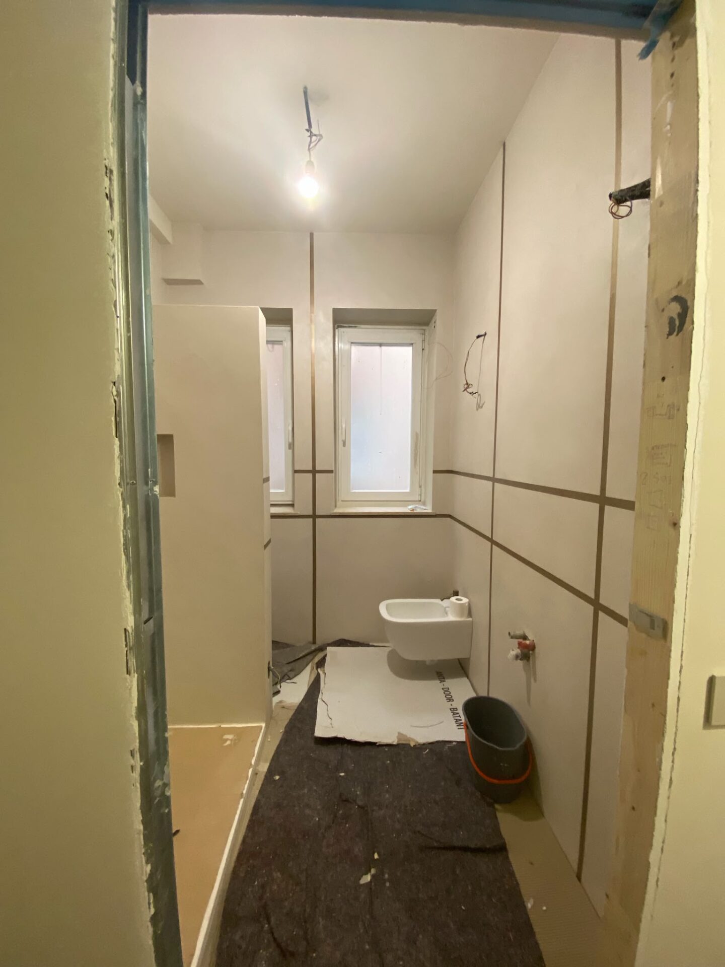 Il bagno durante i lavori